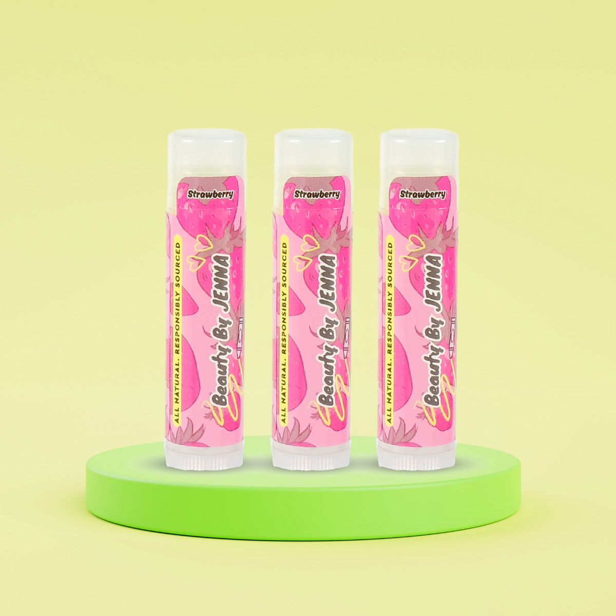 Strawberry Lip Balm: 3 Pack